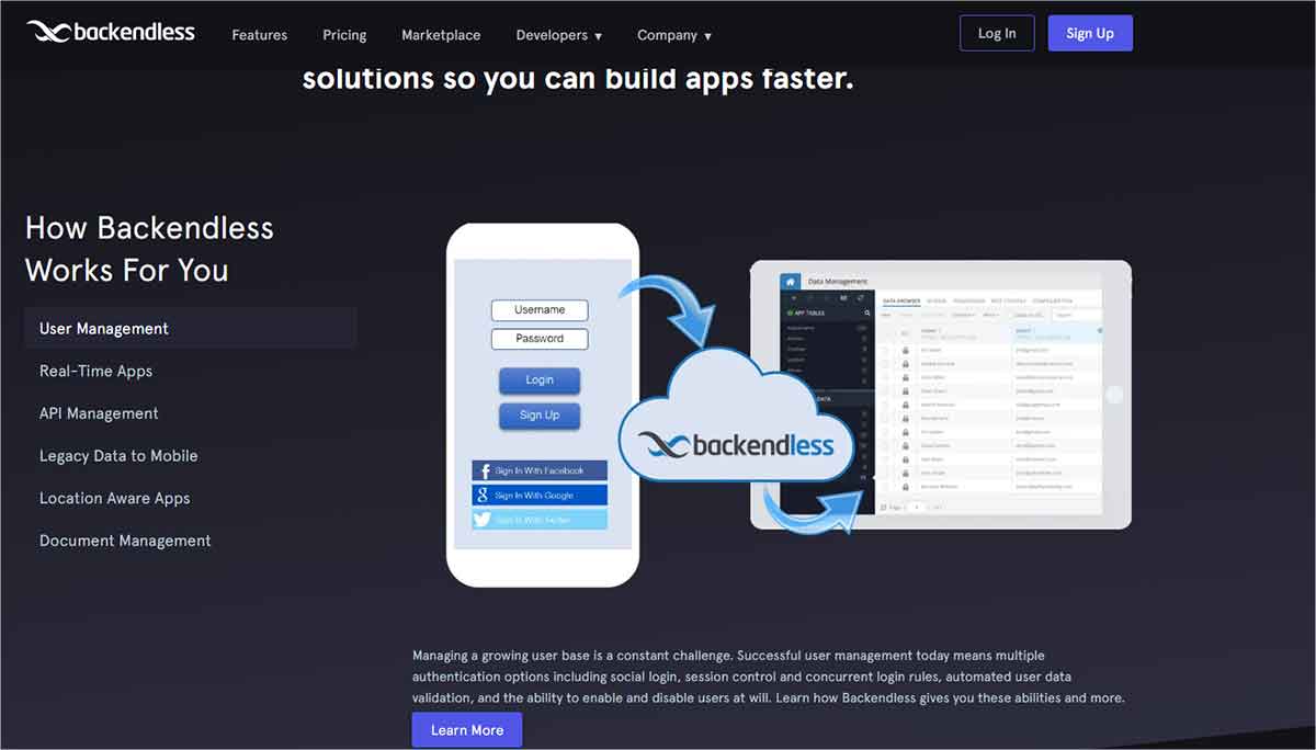 Crear app con Backlendless app Builder
