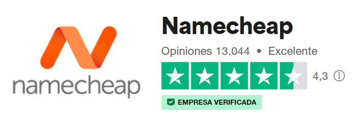 Namecheap calificacion de usuarios según plataforma Trustpilot
